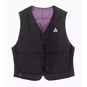 Nike ACG Skull Peak PrimaLoft Men Med Reversible Vest Lightweight Black Purple